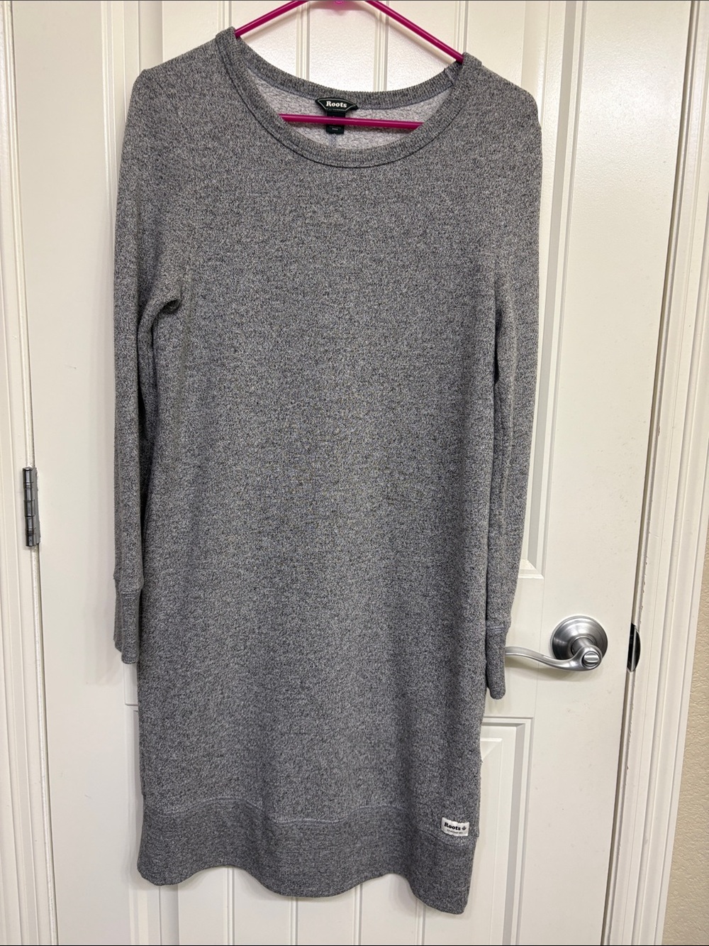 Roots Women's Heather Gray Knit Crewneck Sweater Dress